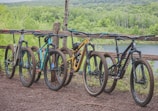 Bicycles lined up ready for an exciting ride along the waterfall trail.