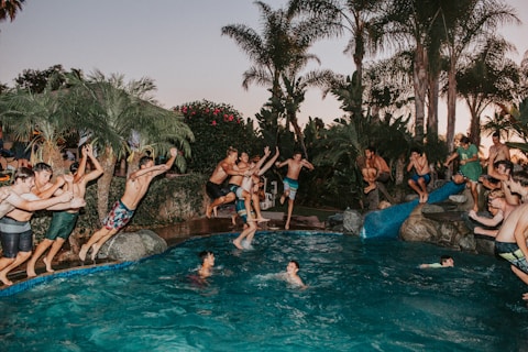people jumped on pool