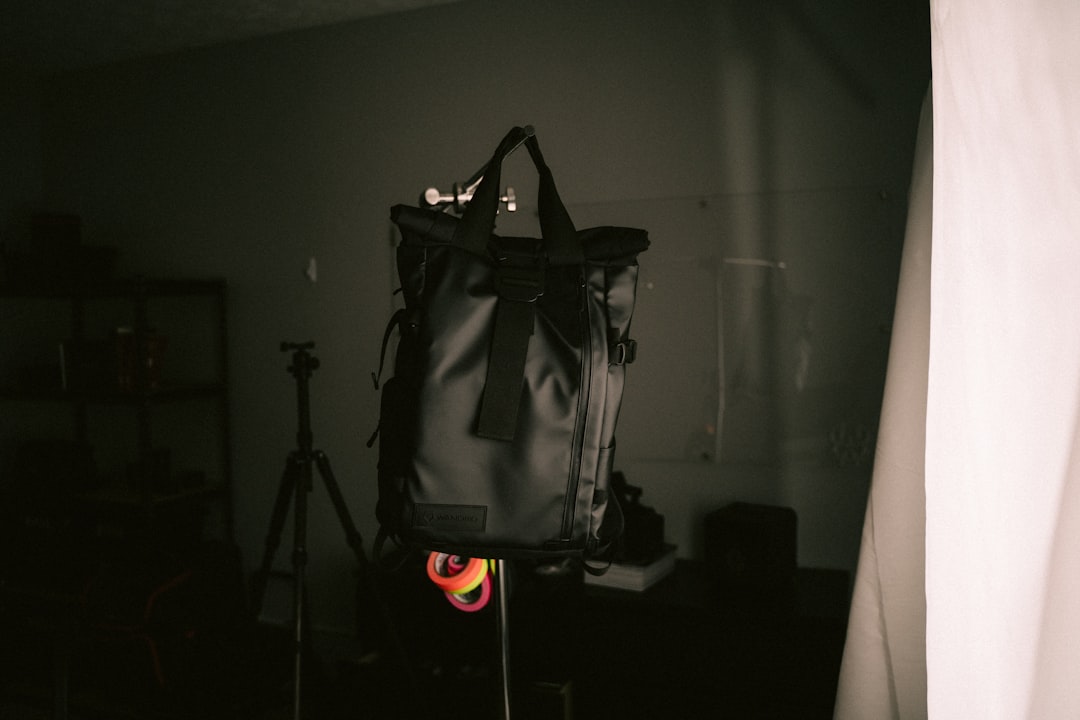 black fabric bag,