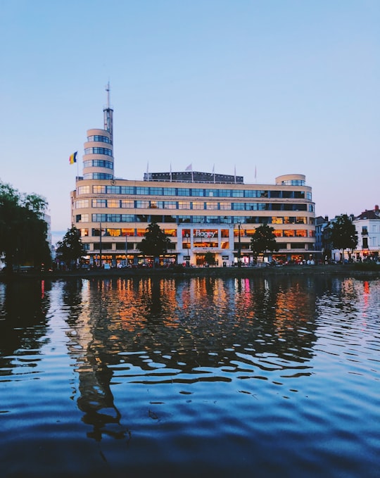 buildings beside body of water in Place Flagey Belgium