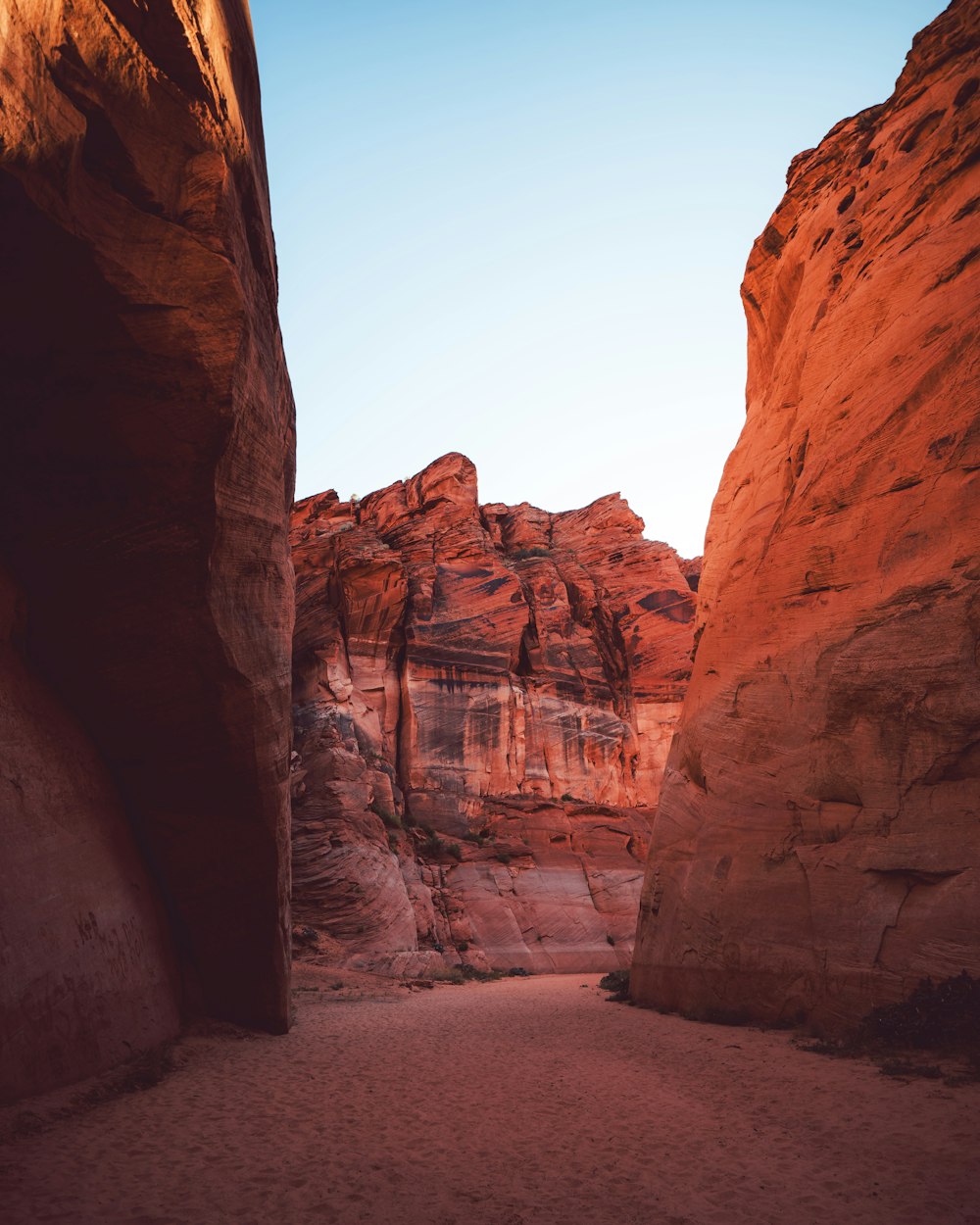 walkway between cliffs