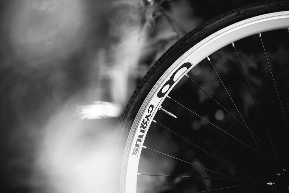 graues Alu-Fahrradspeichenrad mit Reifen