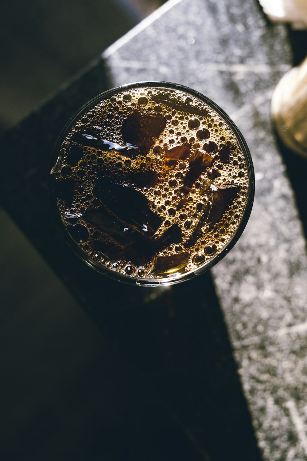 iced cold drinks in drinking glass