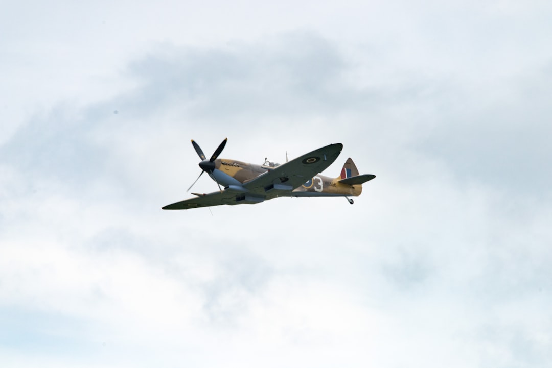 black and gray biplane,