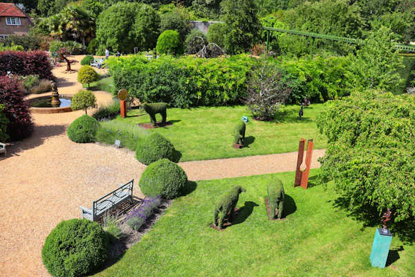 Formal garden with clipped topiary