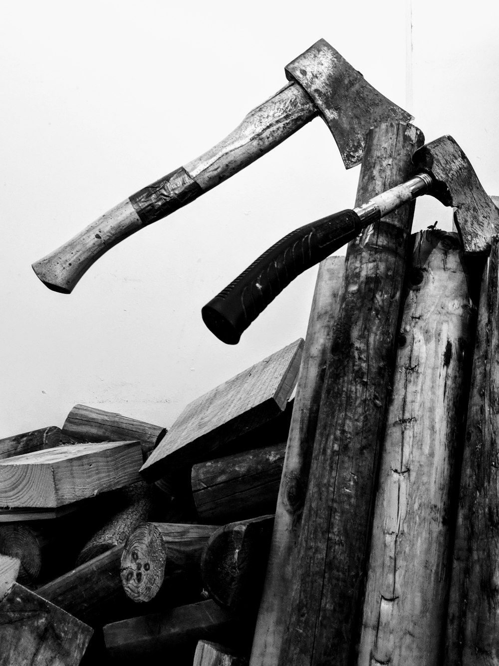 axe on wood