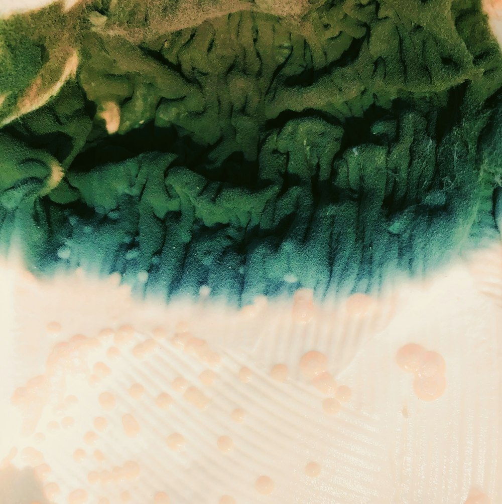 green and white textile
