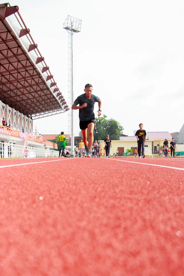 Man running on track