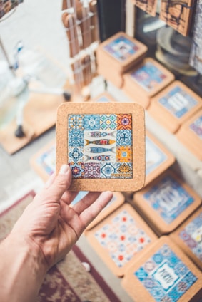 white and blue wooden board