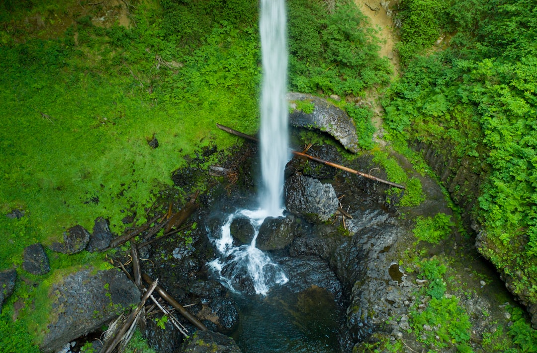 aerial photography of waterfalls during daytime