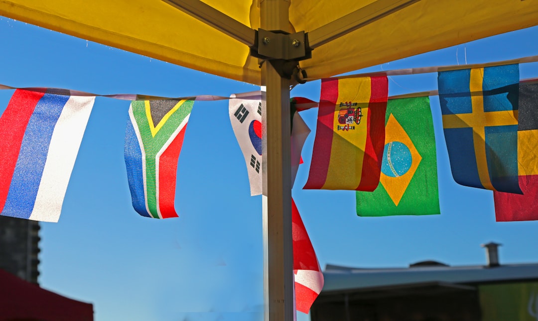assorted-color flags banners
