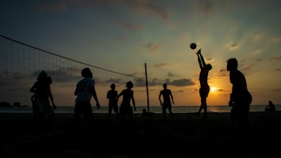 silhouette of people playing volleyball volleyball zoom background