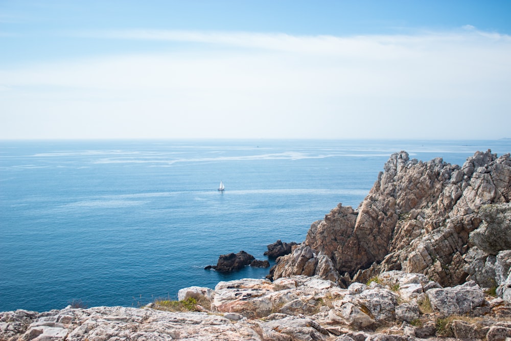 grey cliff beside ocean