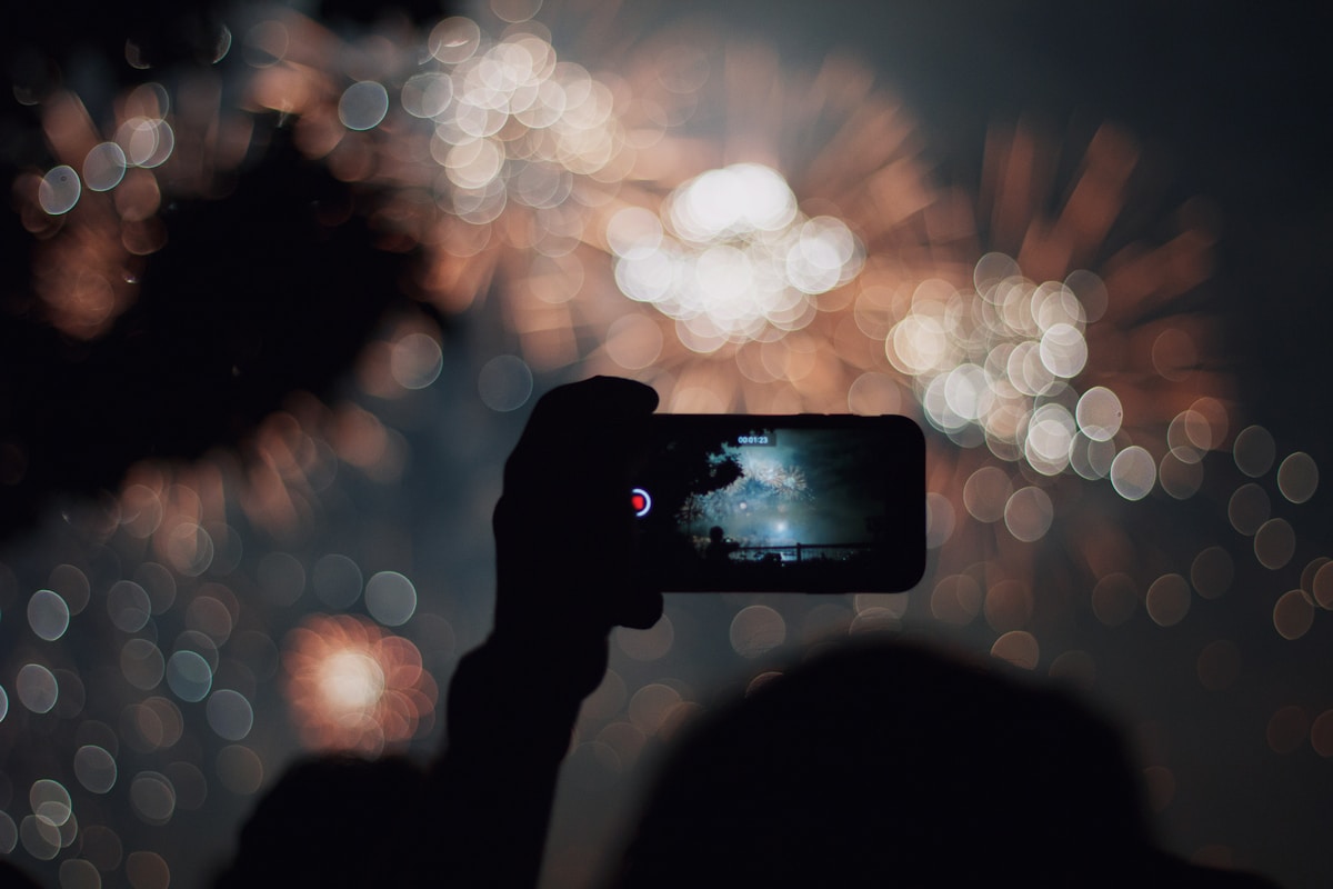 Réglages photo pour feux d'artifice sur iPhone