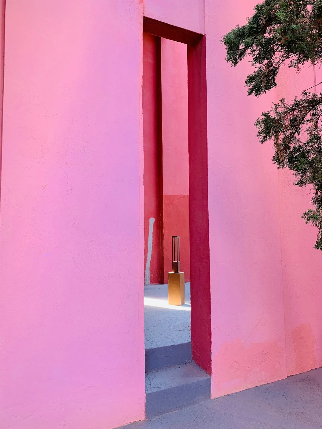 pink concrete building