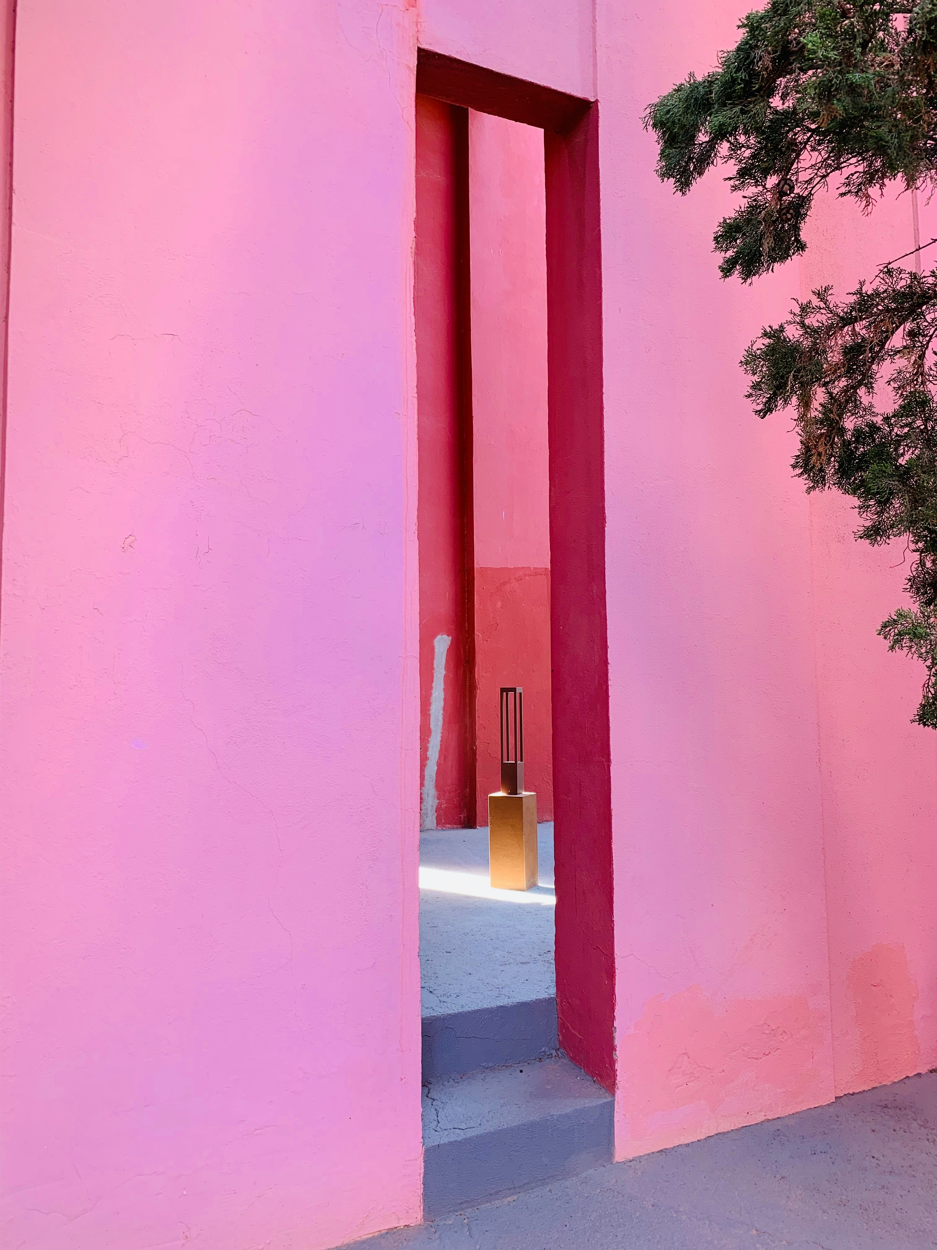 pink concrete building