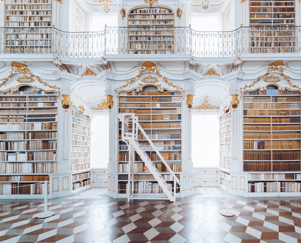 white wooden bookcase