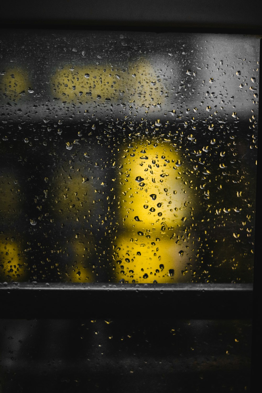 rain splattered glass window