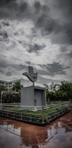 gray concrete outdoor decor under cloudy sky