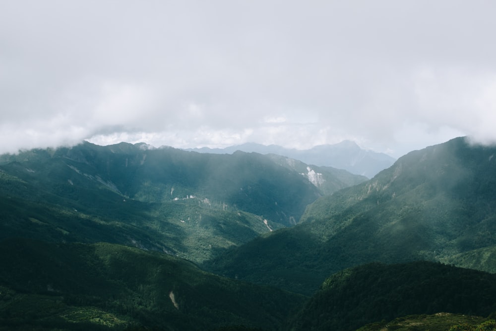 aerial photography of mountain