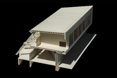 white building scale model