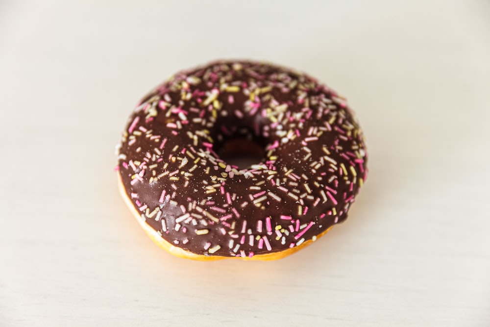 chocolate coated donut