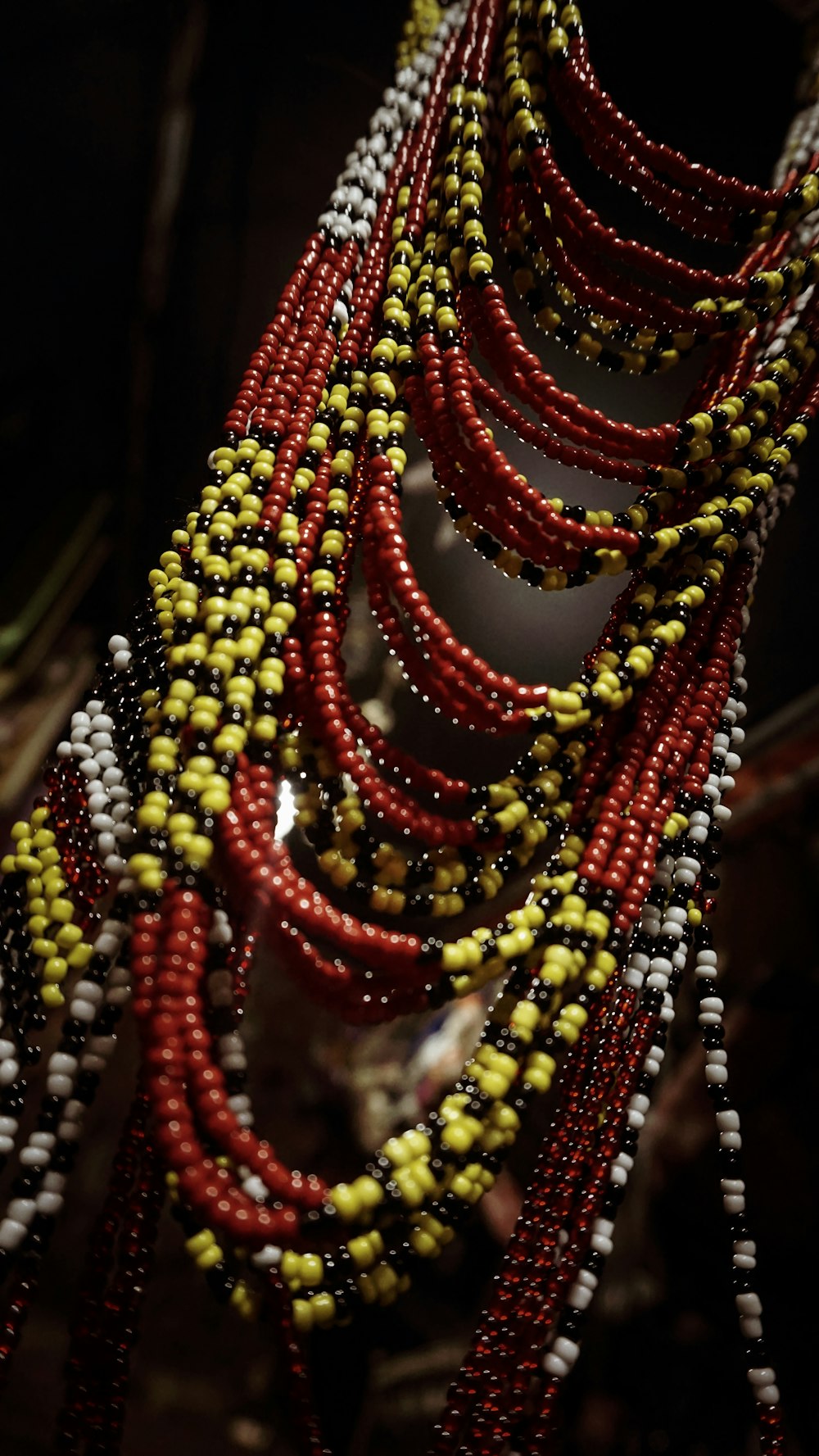 beaded red and yellow accessories