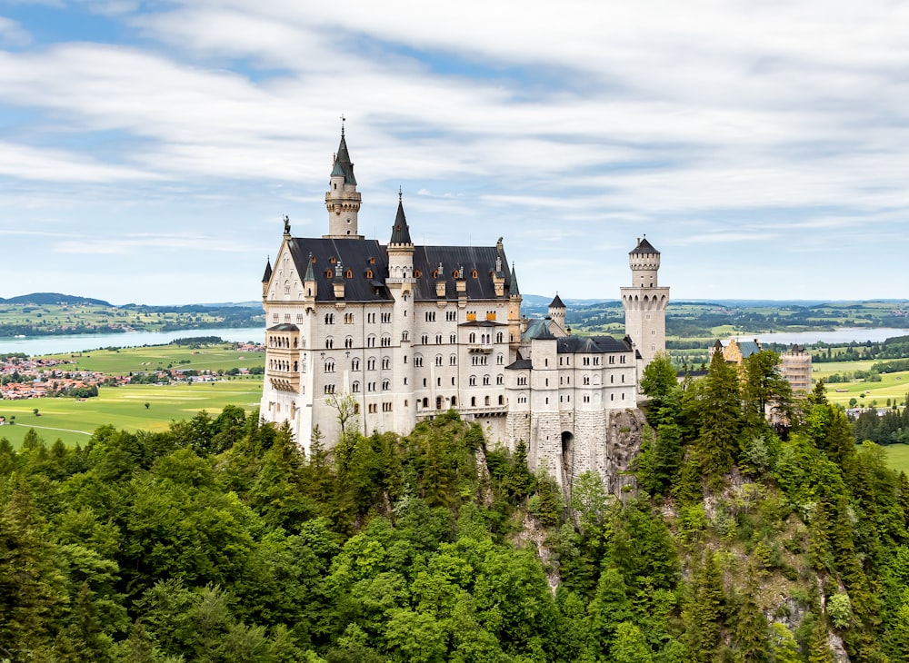 white and beige castle