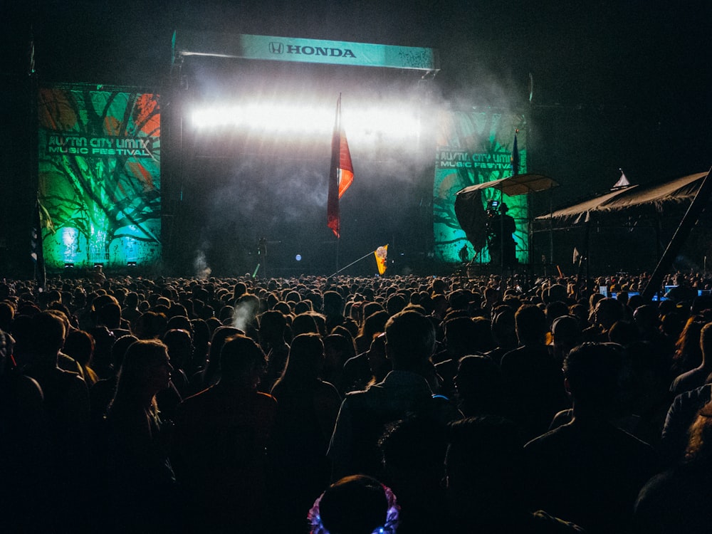 Honda stage with crowding people