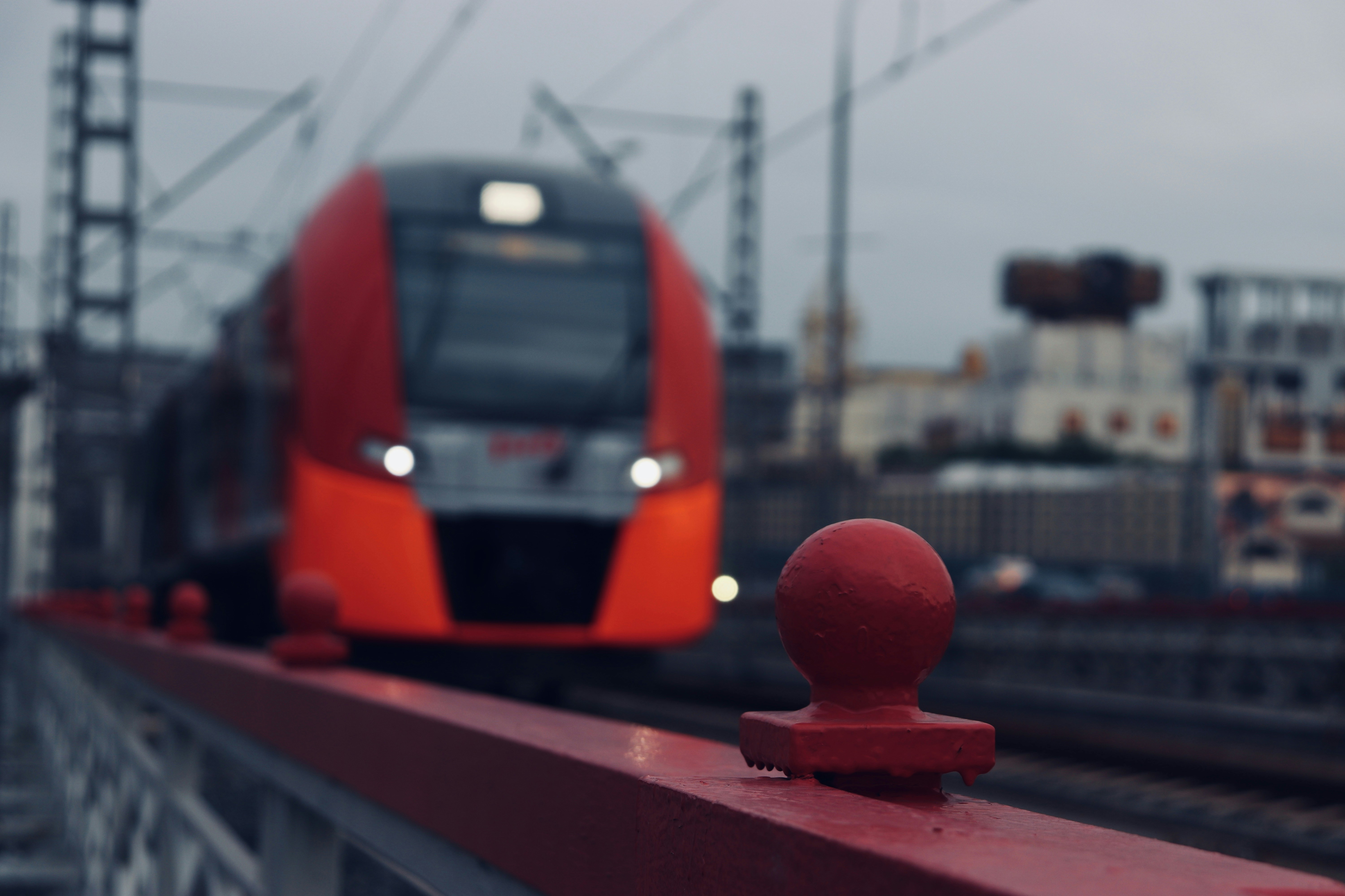 red and black train