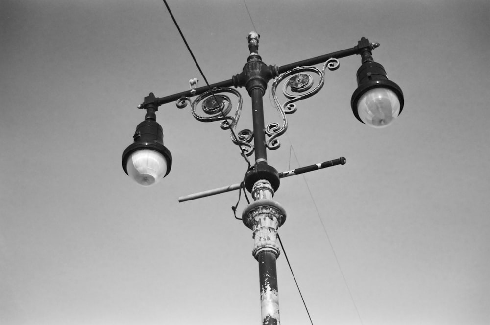 black street lamp post