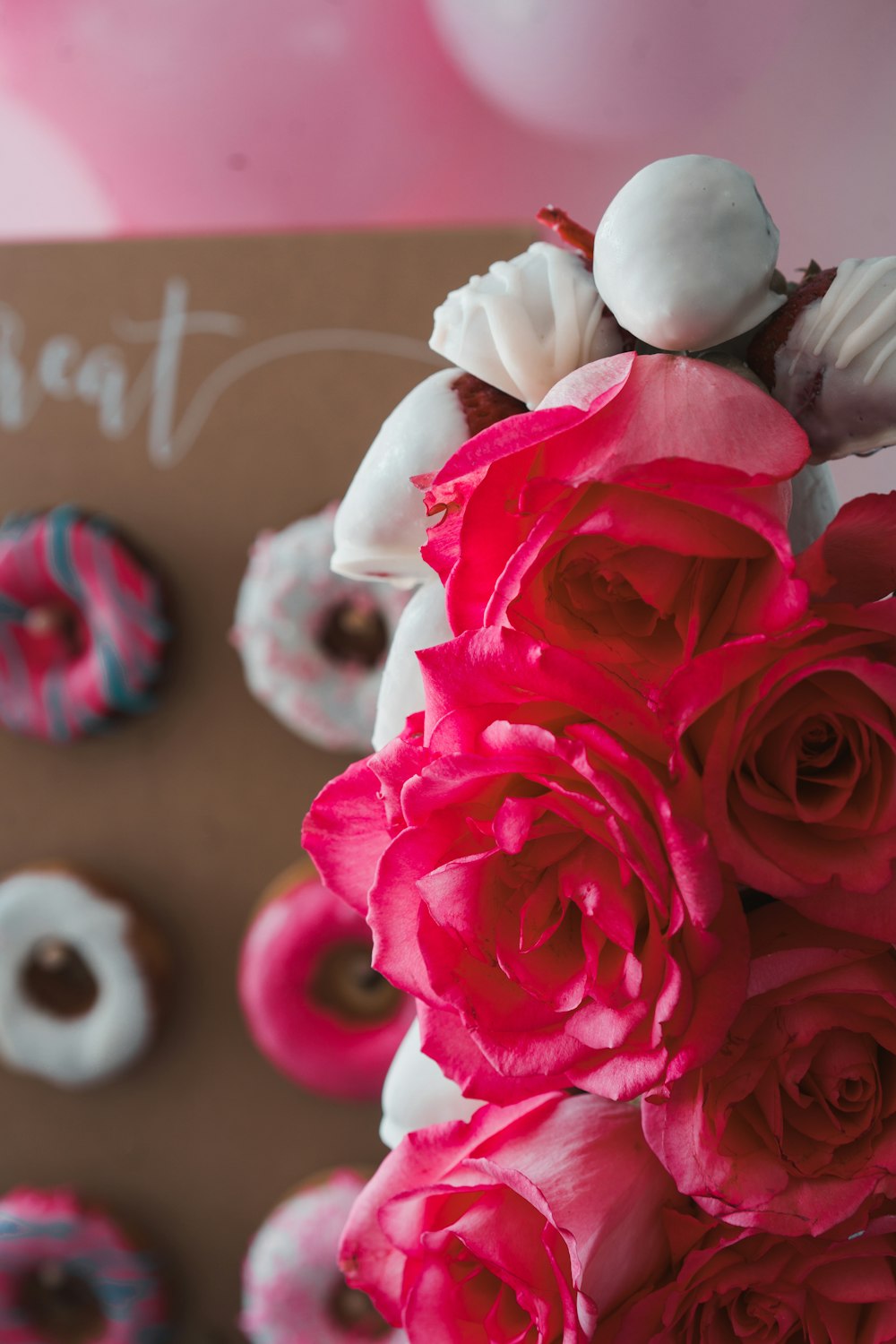 faux pink rose bouquet