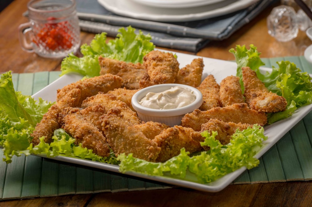 fried chicken with dip