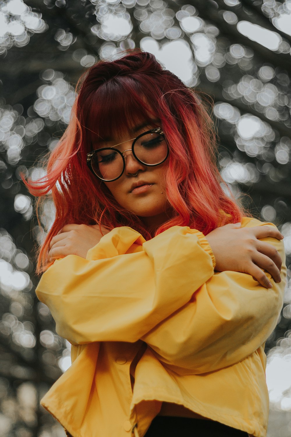 woman wearing eyeglasses