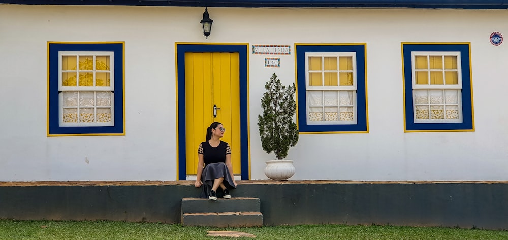 unknown person sitting outdoors