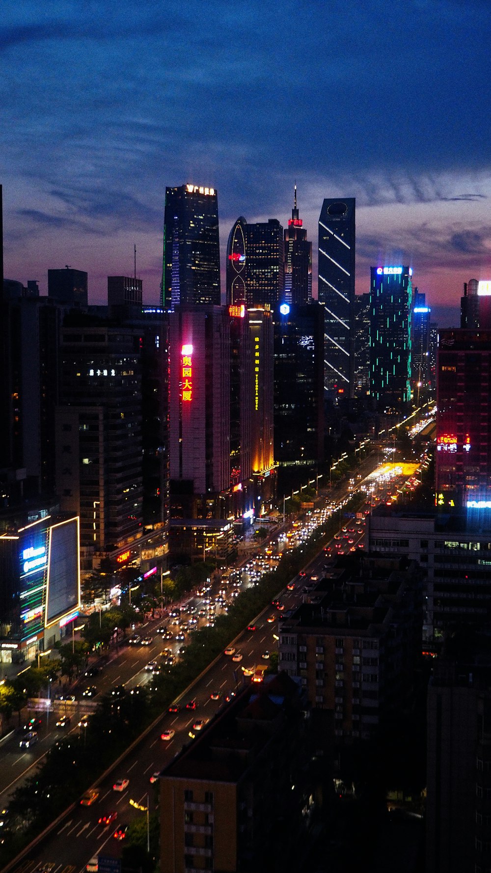 aerial photo of city during nighttime