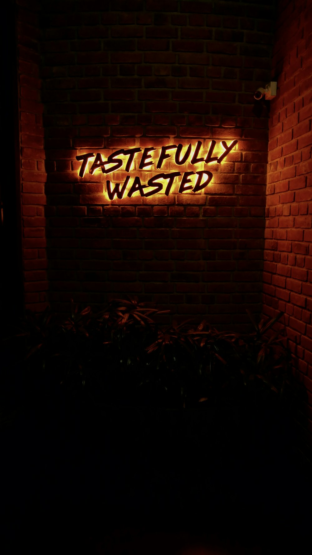 tastefully wasted neon signage