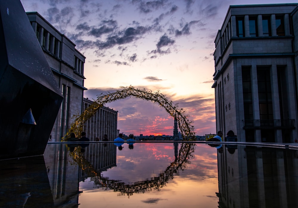 body of water beside building