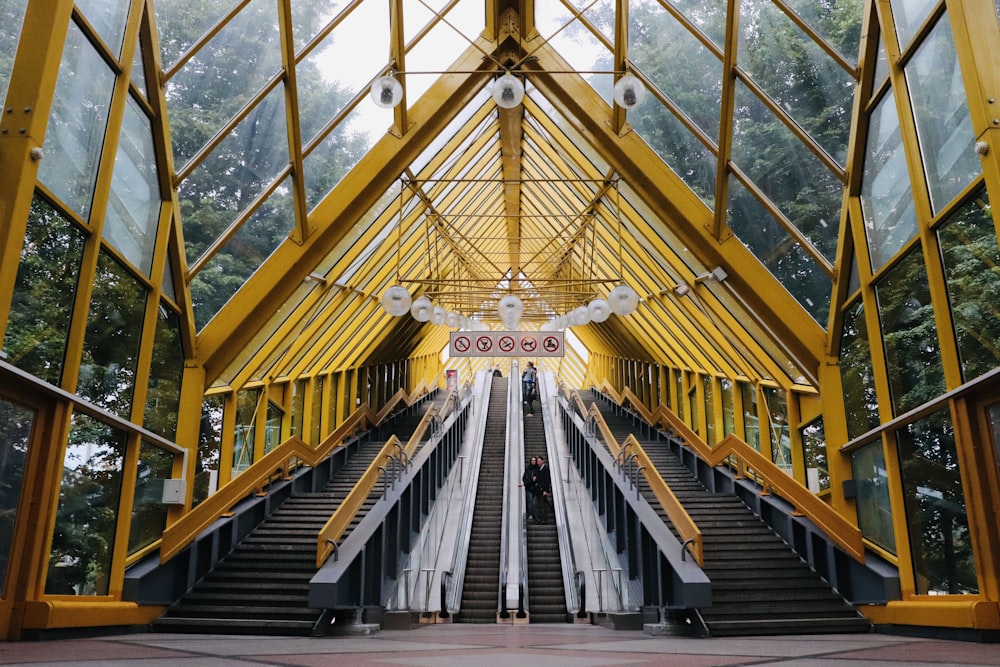 black and yellow stairs