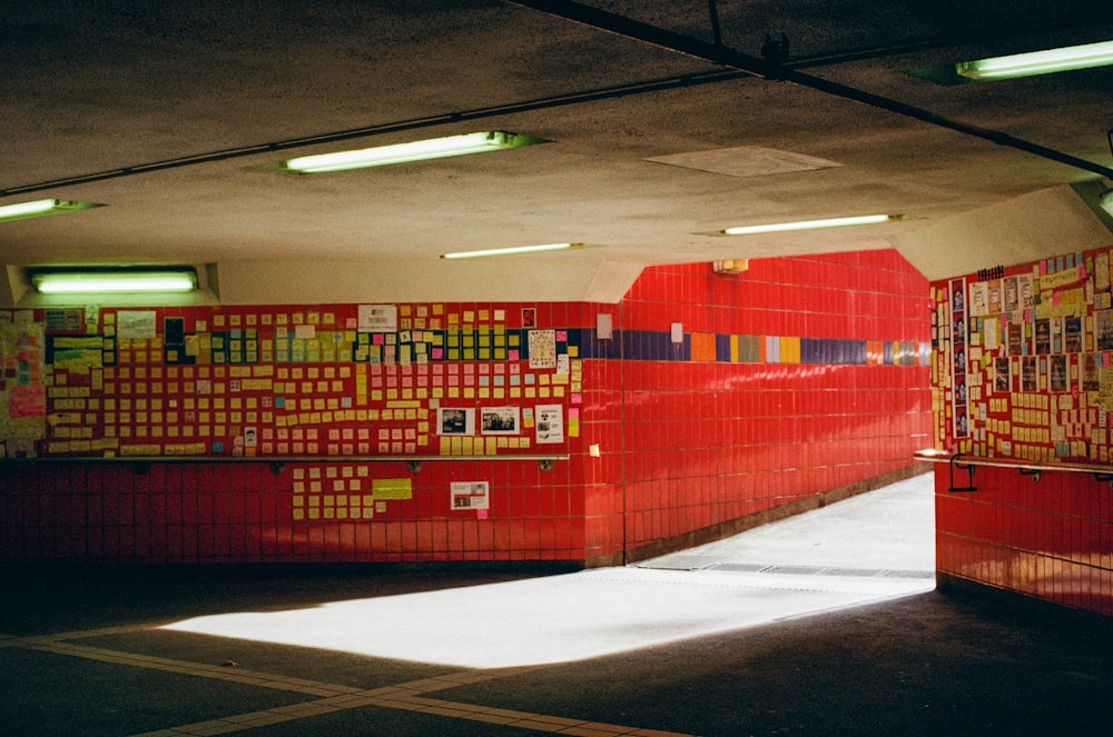 red painted wall