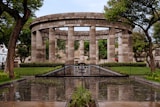 brown memorial near trees