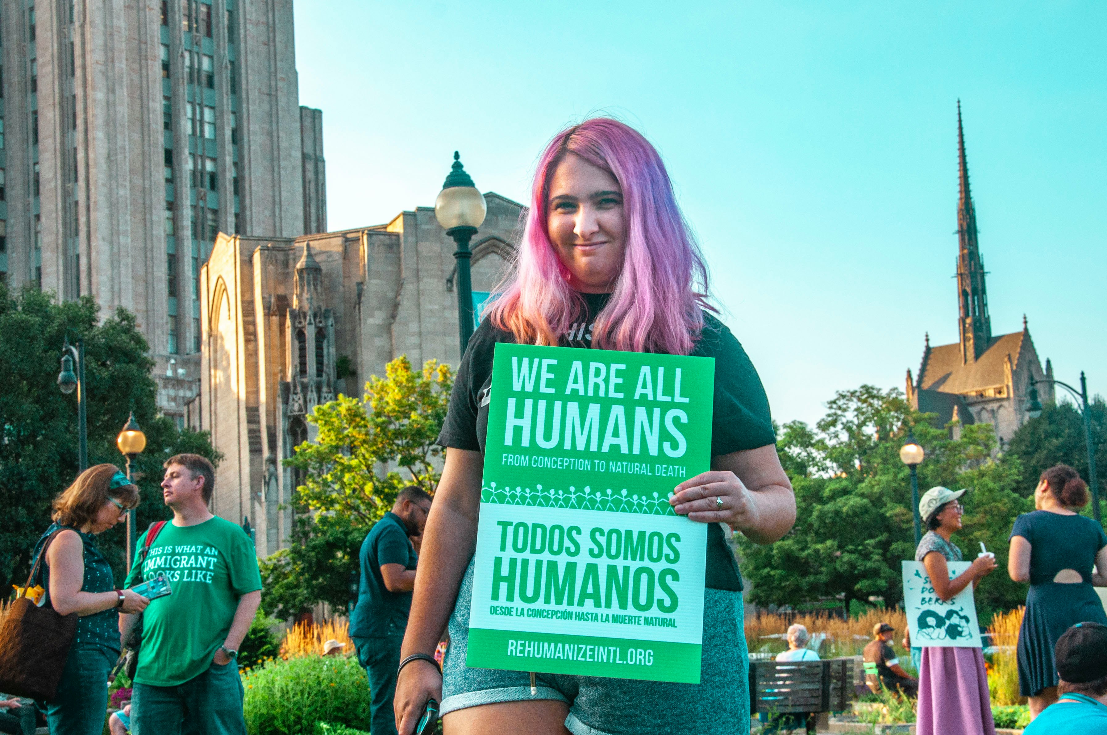 we are all humans signage