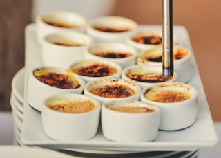 tray of food in bowls