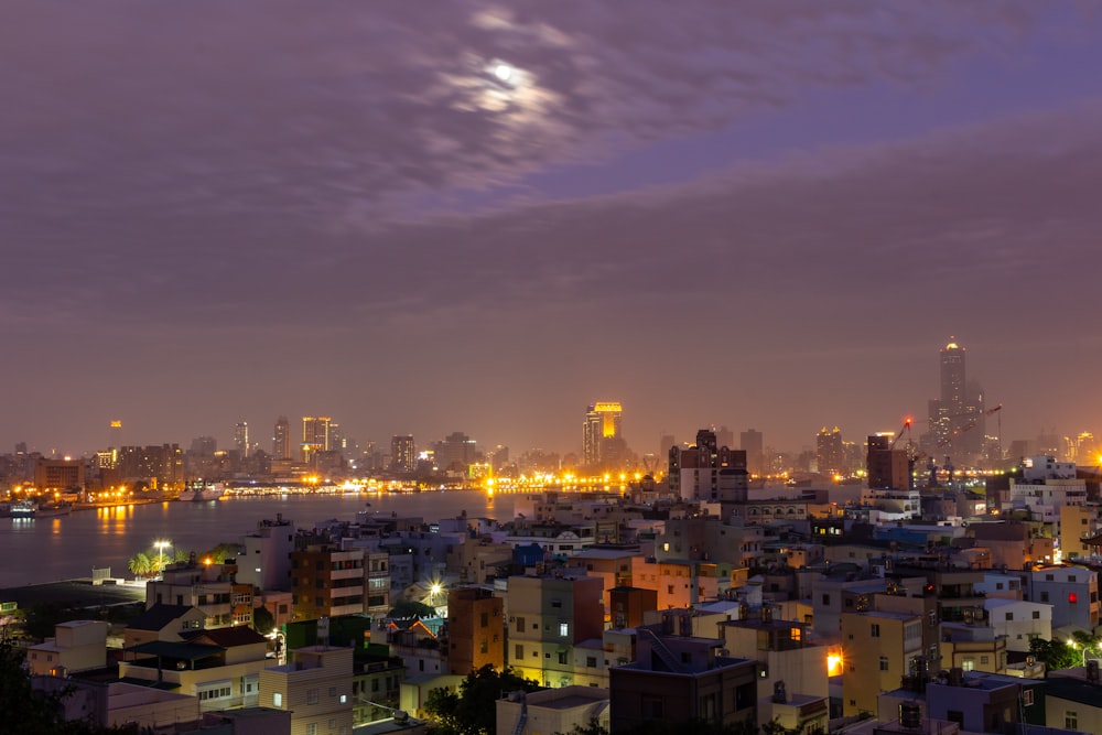 buildings at night