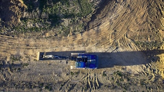 high-angle photo of heavy equipment