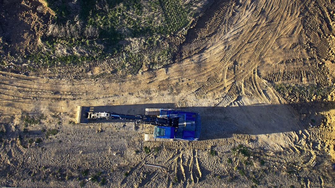 high-angle photo of heavy equipment