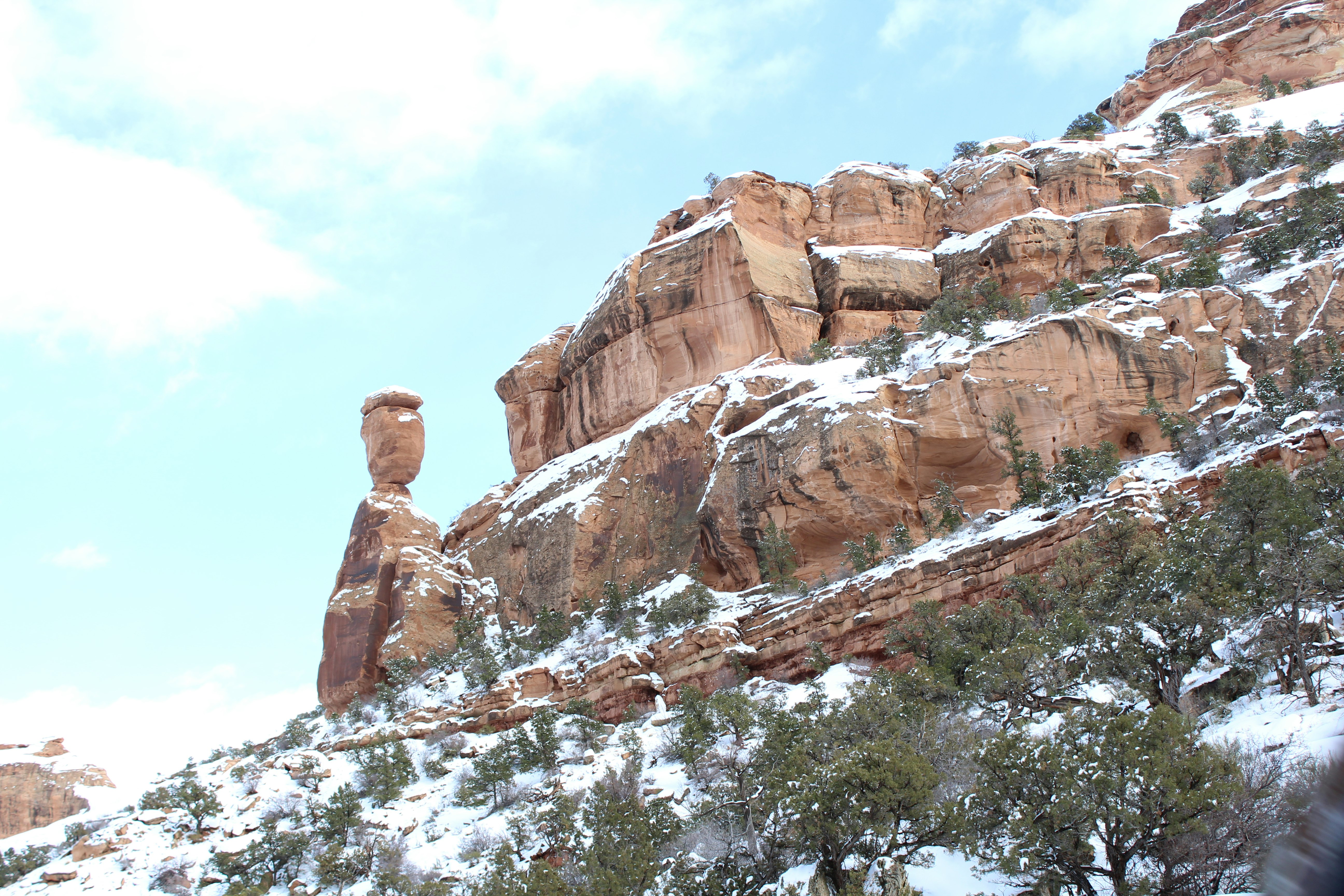 Balance Rock, Colorado National Monument in winter
