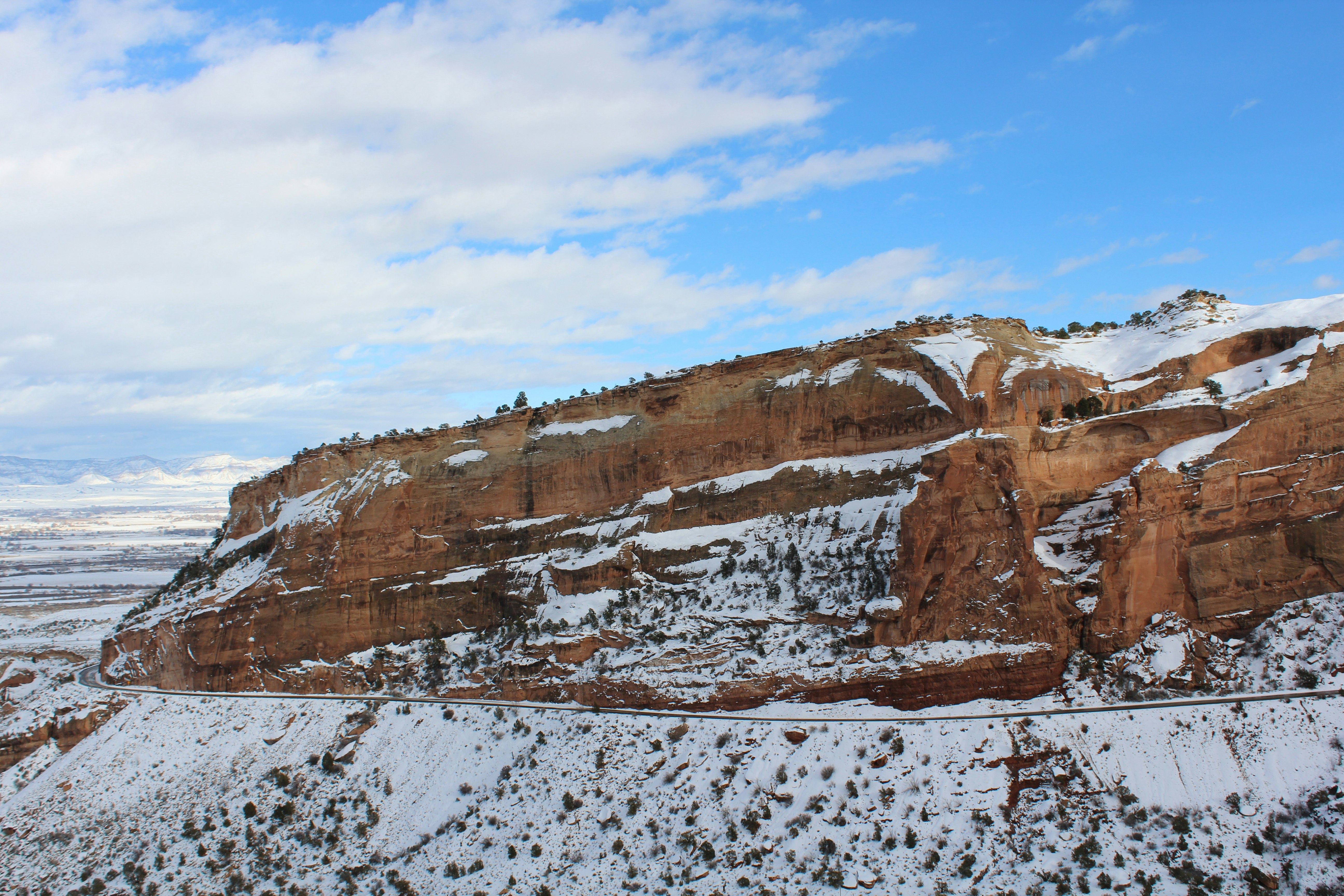 Colorado National Monument road in winter