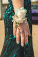 woman wearing corsage