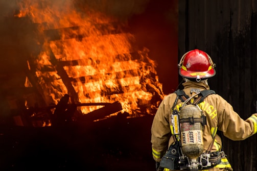 fireman looking at fire